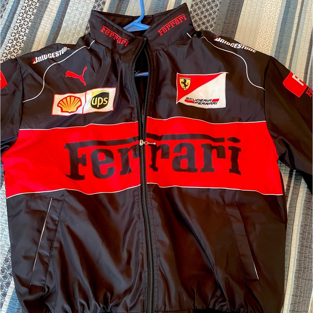 Ferrari F-1 zippered racing jacket. Size large.